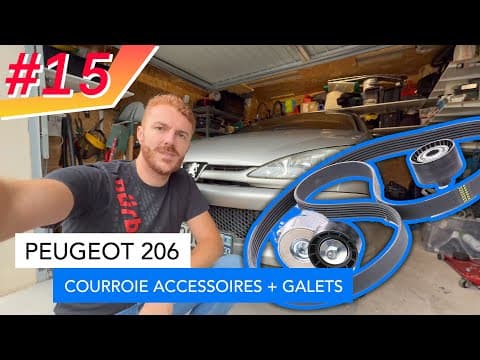 Changer courroie accessoire, galet tendeur et galet enrouleur - Peugeot 206